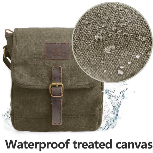 Canvas Messenger Bag Small Crossbody Bag Casual Travel Working Tools Bag - Picture 2 of 8